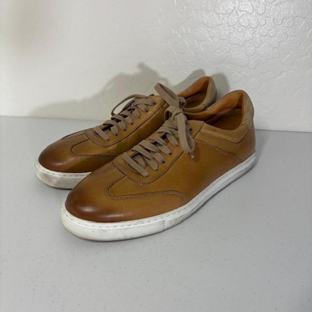 Magnanni 26421 Shoes Mens Size 10.5 Brown Leather Casual Lace Up Comfort Sneaker